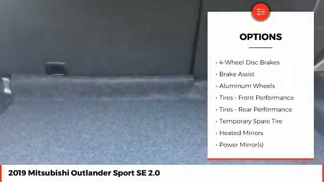 2019 Mitsubishi Outlander Sport SE 2.0 New N10512