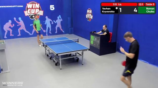23:00 Криворотько Евгений 0-3 Чуйко Роман  стол 5  ЮГ-6  15.07.22