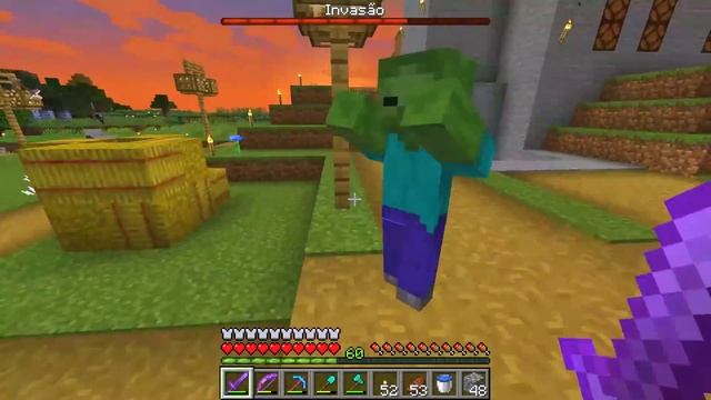 Ataquei A TORRE DOS PILLAGERS E Iniciei Uma RAID Na VILA - Minecraft #20