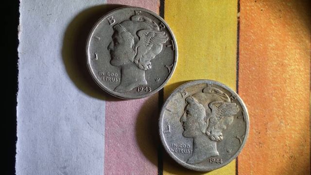 AMAZING 1943 AND 1944-S MERCURY DIMES! BEAUTIFULLY DESIGNED 90% SILVER AMERICAN COINS! SUBSCRIBE!!