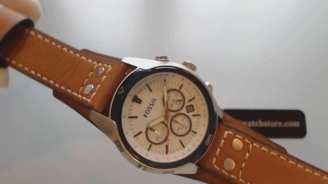 Men's Fossil Coachmen Chronograph Leather Strap Watch CH2986