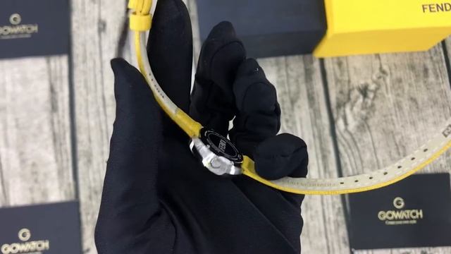 Fendi My Way Steel Yellow Leather 28 Mm Watch F350021051