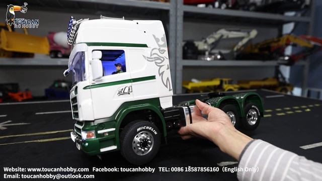 Customized LESU 1/14 RC Scania Tractor Track Metal Chassis Hercules Cabin, Two Speed, Diff Lock, 6X