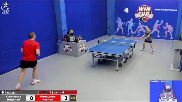 16:30 Ожиганов Николай 3-1 Онищенко Руслан  стол 4  ЮГ-3  22.12.21