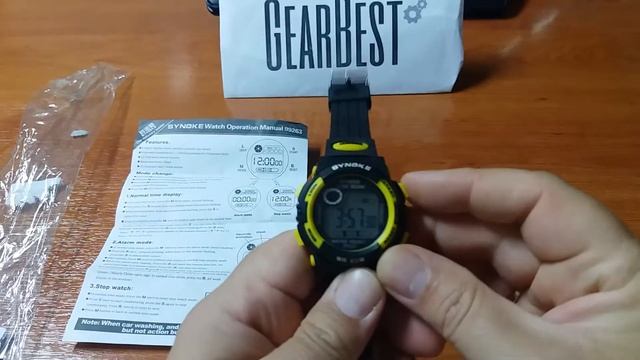 SYNOKE Children Multi-Functional Waterproof LED Digital Watch - YELLOW