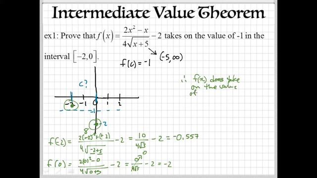 Intermediate Value Theorem Part 1