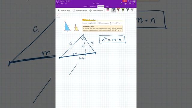 EXPLICACIÓN   Teorema De La ALTURA