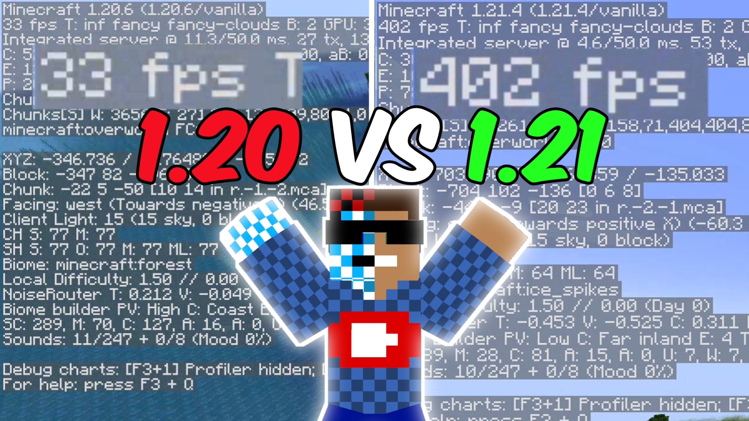 Майнкрафт 1.20 Vs Майнкрафт 1.21 | Где больше ФПС ?