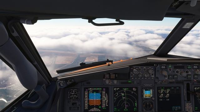 снижение и посадка в Волгограде на Боинге 737-800 при встречном ветре