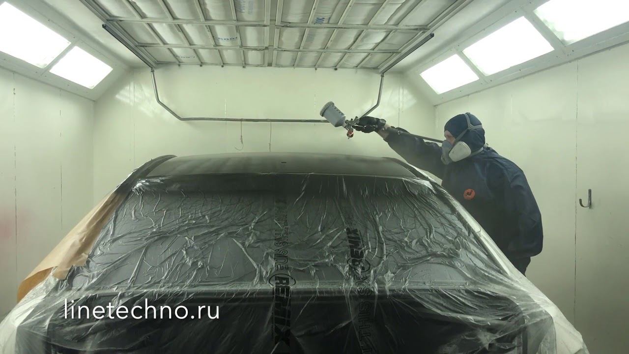 Покраска крыши автомобиля в чёрный цвет