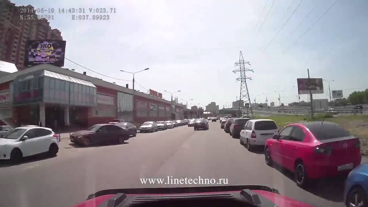 Заезд в автосервис «Технолайн» с Октябрьского проспекта в Люберцах (летняя версия)