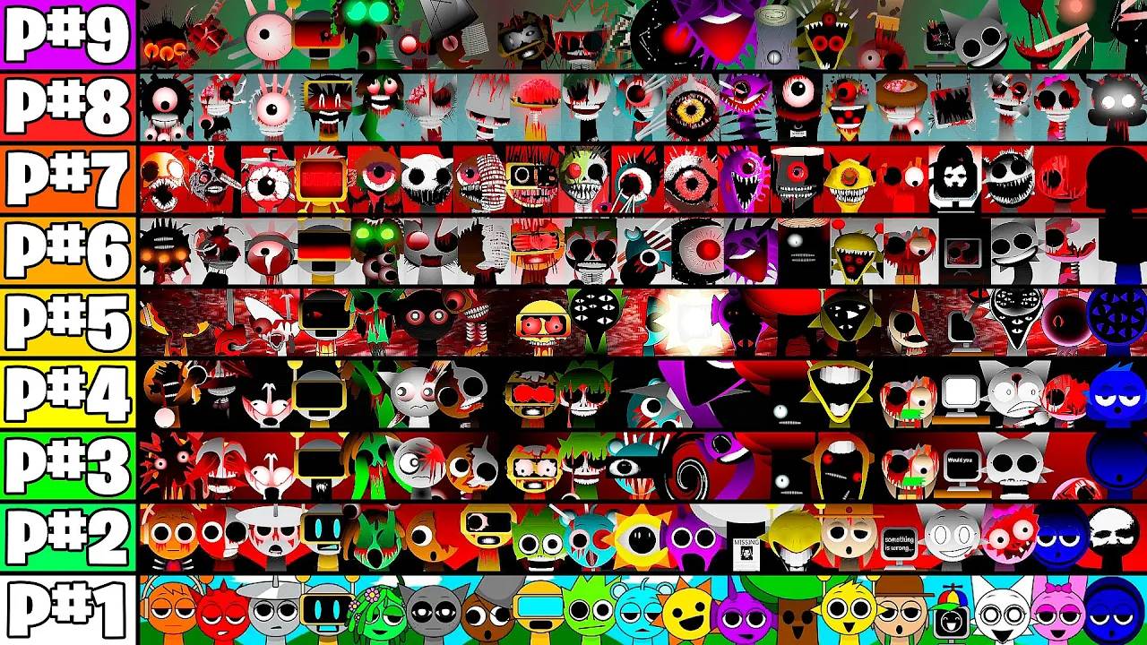 Все фазы 1-9 в одном! Все персонажи вместе в Incredibox Sprunki