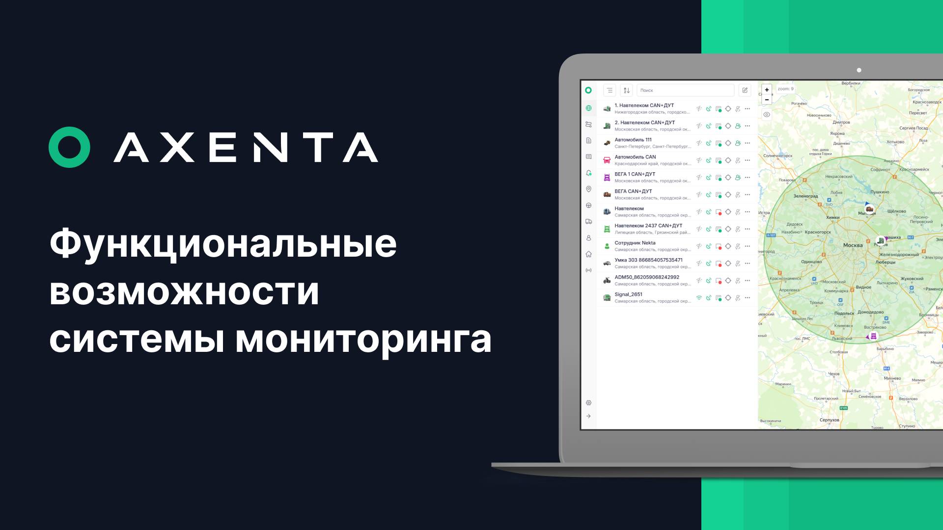 AXENTA - Функциональные возможности системы мониторинга