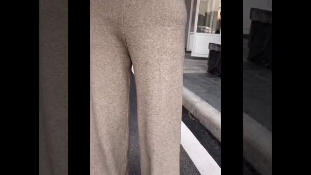 Осенне-зимние женские трикотажные брюки с резинкой на талии