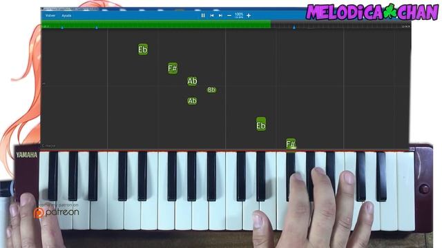 AnoHana ED 🎹 TUTORIAL Melodica Con Notas Secret Base (melodica♣chan)