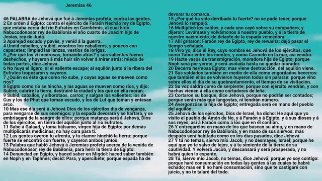Biblia: Jeremías 46 - Reina Valera Antigua - Rita Lara Oxte