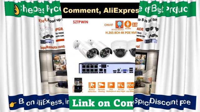 SZTPWIN H.265+ 8CH POE NVR Security Camera System Kit