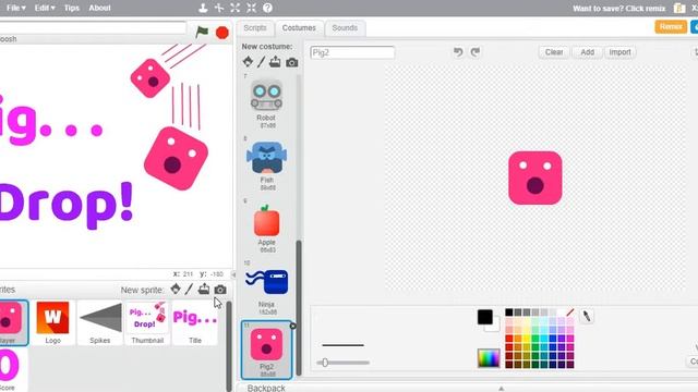 Playing Scratch! (neon Dash And Pig Drop!)