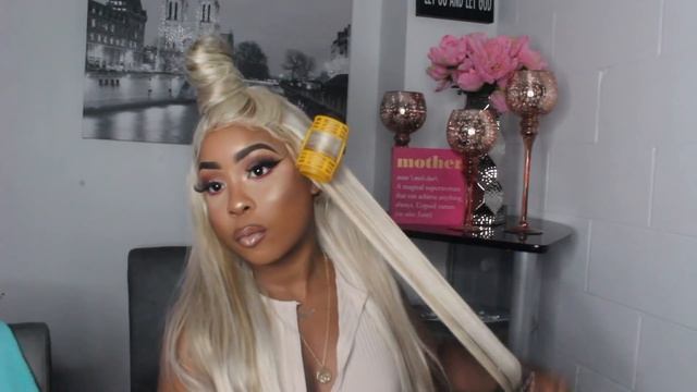 Half Up Half Down Hair Style |Curling My Synthetic Blonde 613 Wig