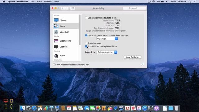 Using Zoom In OS X