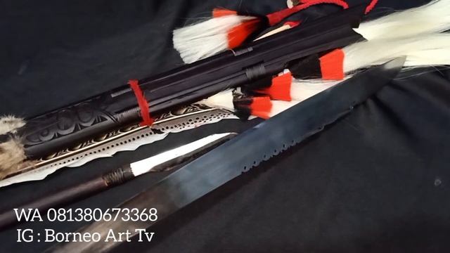 Mandau Motif Kaltim Hulu Kenohong Kayu Jangking