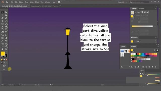 How to Create a Vector Street Lamp in Adobe Illustrator | Vector Illustration Tutorial for Beginner