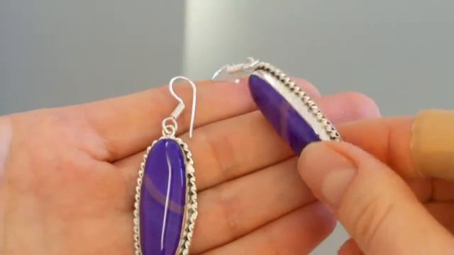 EARRINGS BOTSWANA AGATE 6,1cm M75962