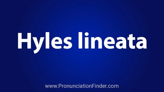 How To Pronounce Hyles Lineata