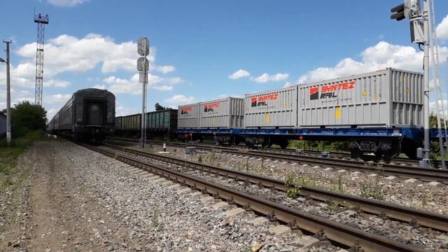 [РЖД] Отправление тепловоза 2ТЭ25КМ-0106 с грузовым поездом со станции Верховье.