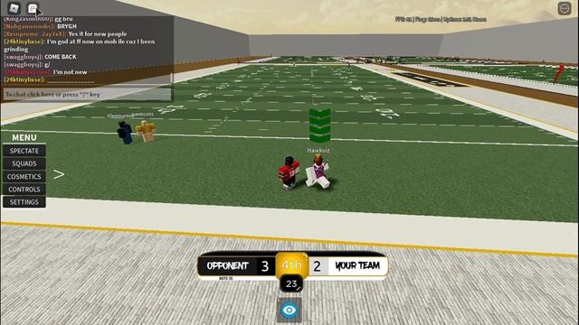 THROWING FOR GAME! (Auto 3s Football ROBLOX)