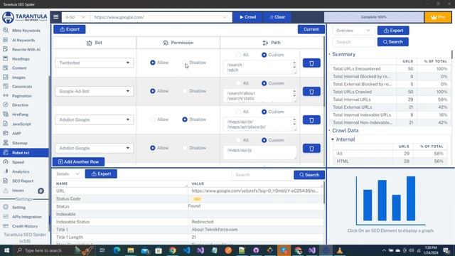 Create & Modify Robots.txt File Using Tarantula SEO Spider