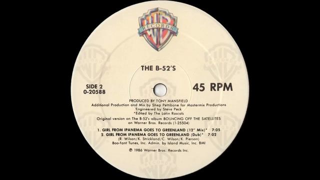 The B-52's - Girl From Ipanema Goes To Greenland (12'' Mix) 1986