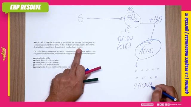 GRANDES QUANTIDADES DE ENXOFRE SÃO LANÇADAS NA ATMOSFERA DIARIAMENTE, NA(...) | REAÇÕES INORGÂNICAS