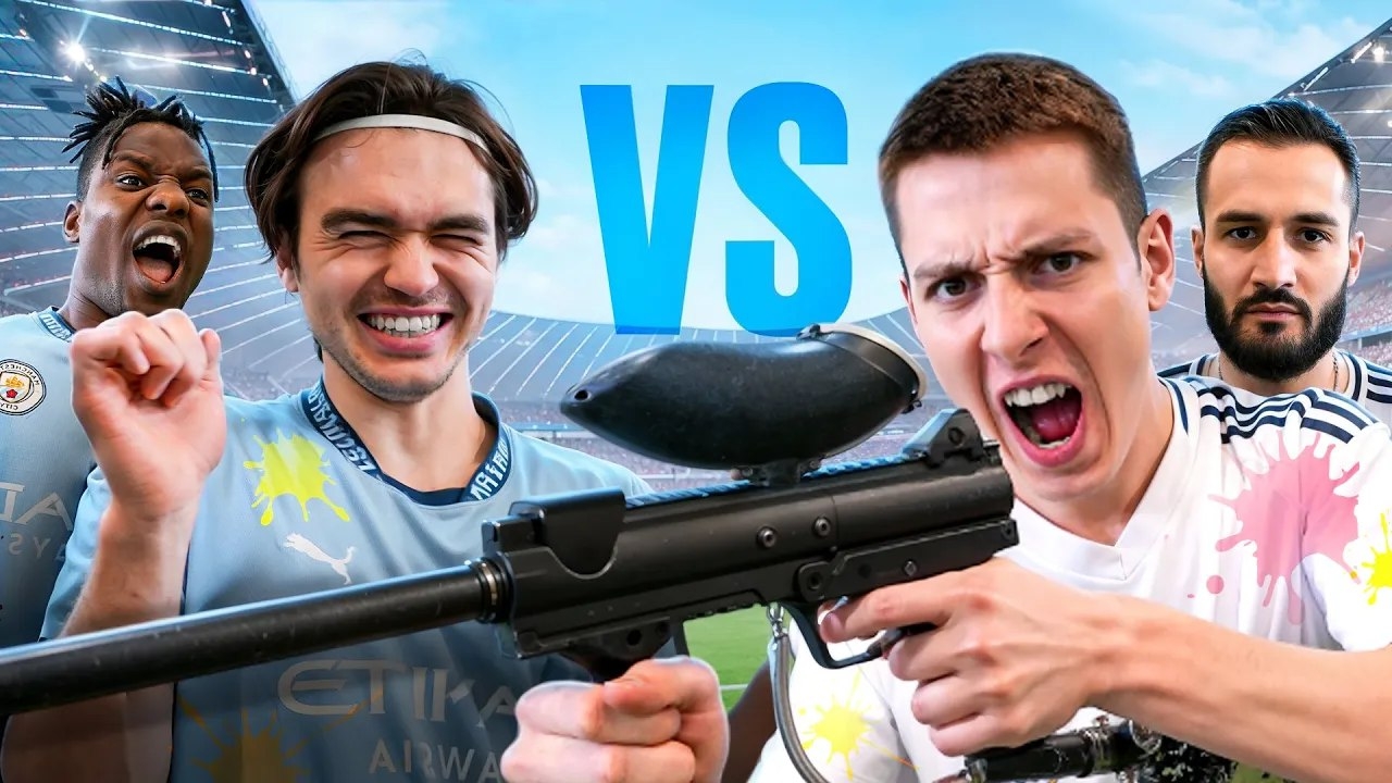 ПРОИГРАЛ ПОЛУЧАЕШЬ ИЗ ПЕЙНТБОЛЬНОЙ ПУШКИ! РЕАЛ Vs СИТИ