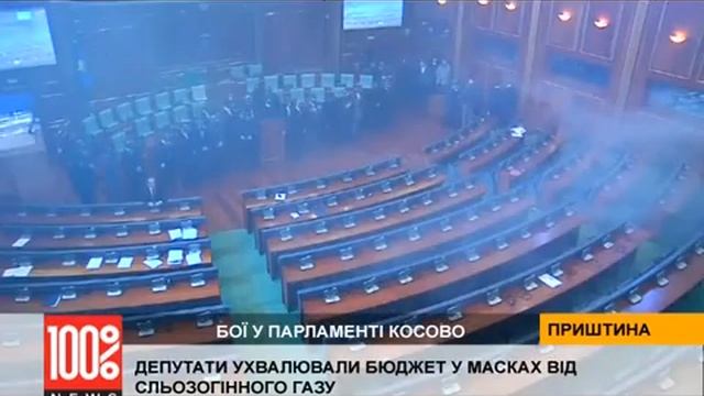 Бої у парламенті Косово: депутати ухвалювали бюджет у масках