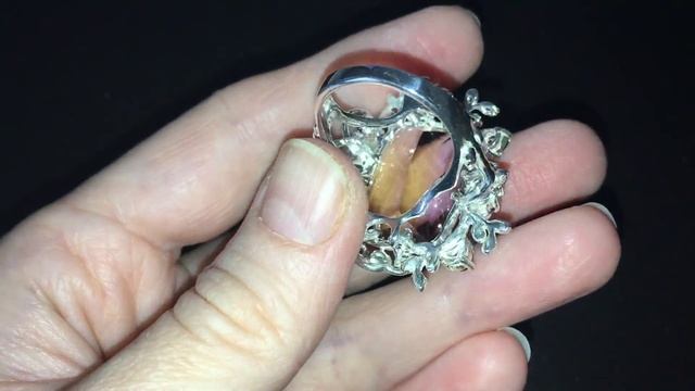 Серебряный перстень с 40-каратным аметрином