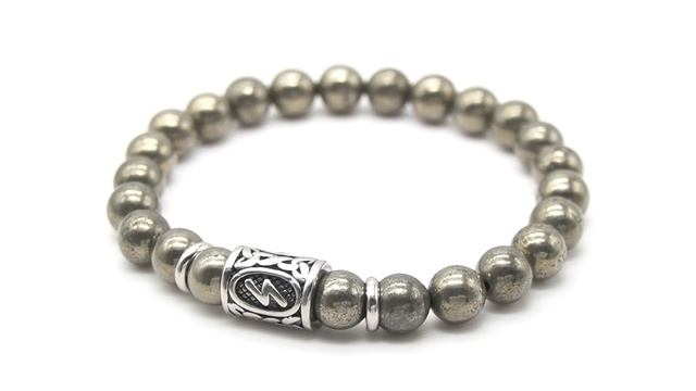 Браслет талисман из пирита с руной Соулу