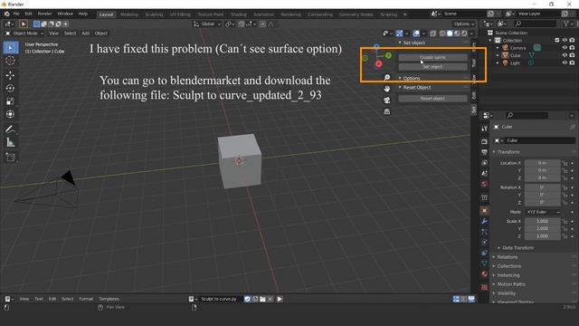 Sculpt To Curve Blender 2.93 Fixed