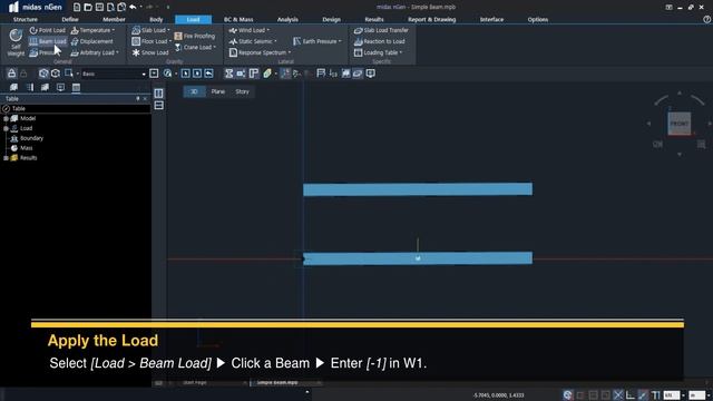 [midas NGen Tutorial] Structural Analysis(Ⅰ) Structure Part_01. Simple Beam