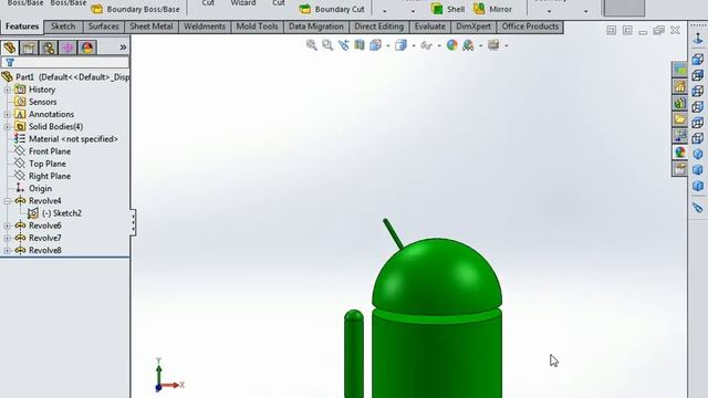 How To Make A Android Kitkat Design In Solidwork/SW Mein Android Kitkat Kaise Bnaye/Tutorial No-009