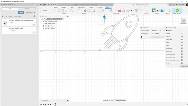 Rocket SVG Image Fusion 360