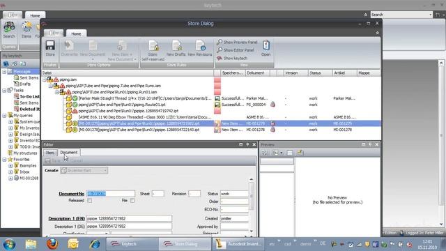 Keytech PLM - Inventor - Piping & Standard Parts
