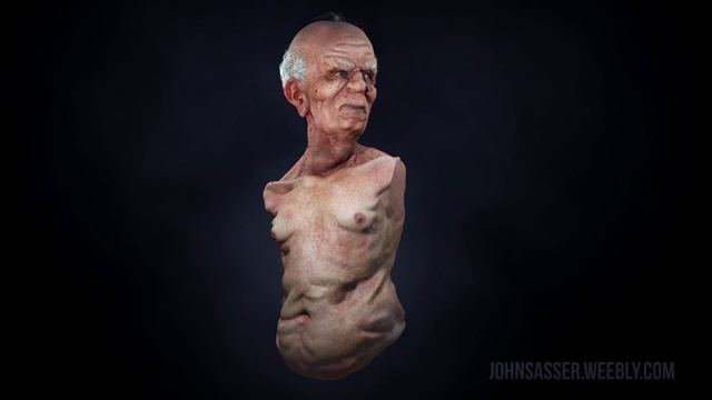 Old Man Torso Turntable: Zbrush, Maya