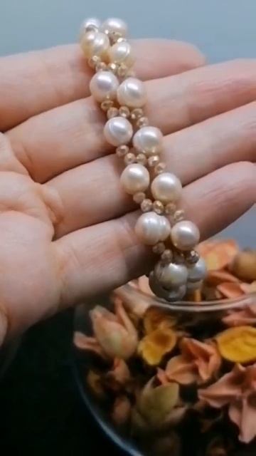 Браслет из ЖЕМЧУГА #украшенияназаказ #украшенияизнатуральныхкамней#жемчуг#бижутерия#handmade