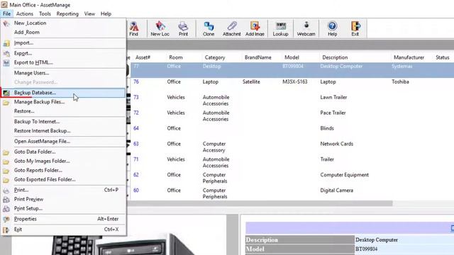 Moving Asset Tracking Data From One Computer To Another.