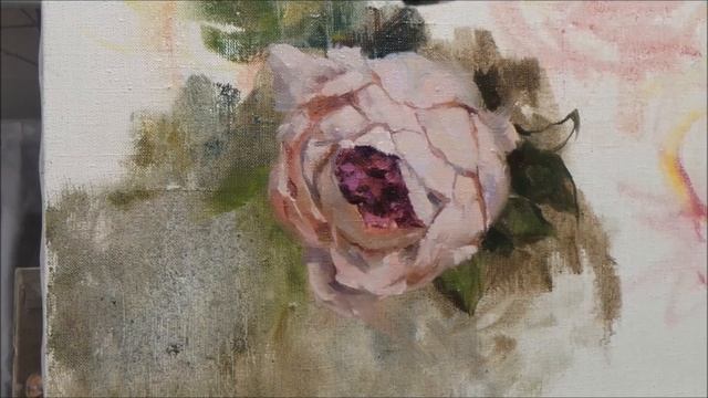 Peonies. Bouquet. Oil Painting. Part 1.