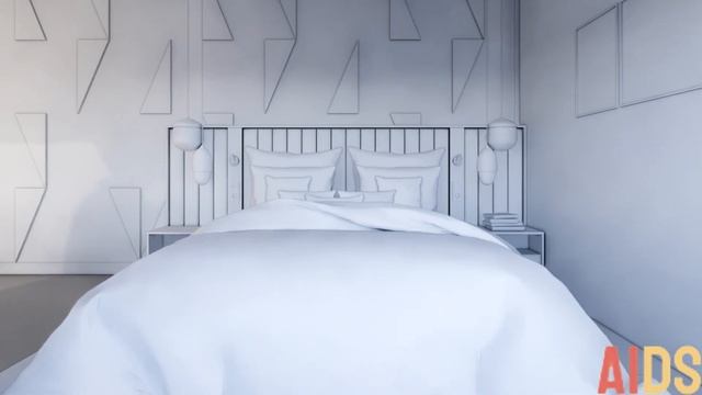 A Simple Master's Bedroom Of 32.28 Sqm | SketchUp 2021 + Enscape 3.5