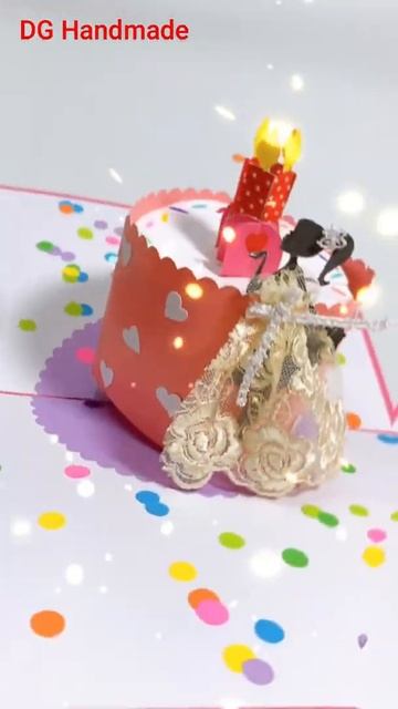 DIY Cake Pop Up Card For Birthday | DG Handmade | # Shorts
