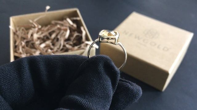 !Кольцо 2325 из желтого золота 585 пробы с цитрином