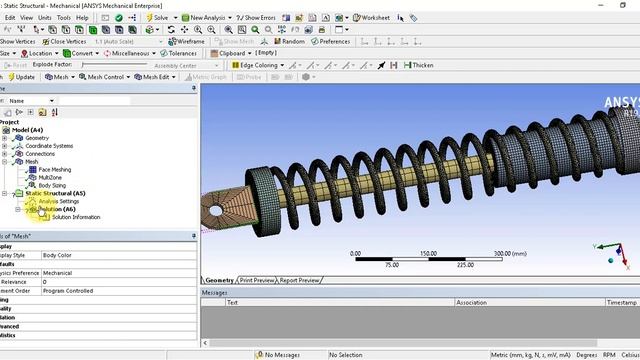 Ansys - Static Structural Of Shock Absorber